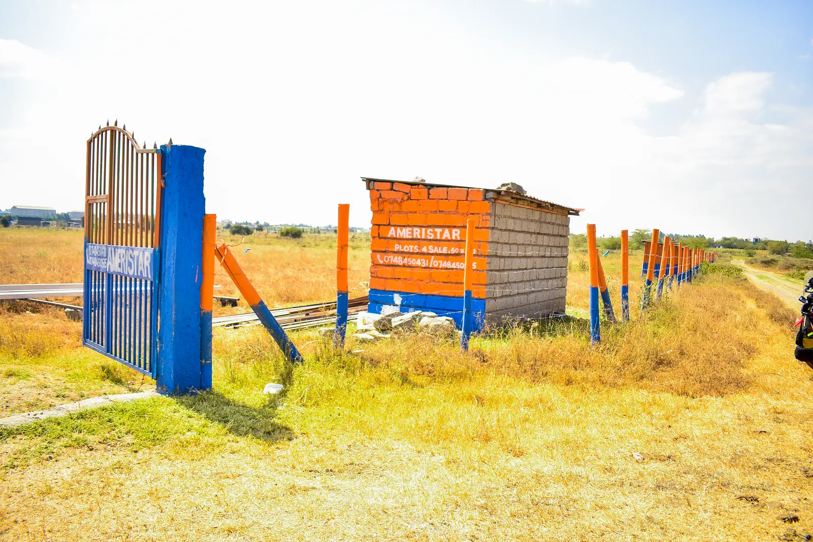 The Genesis Gardens gate and site office in Kitengela
