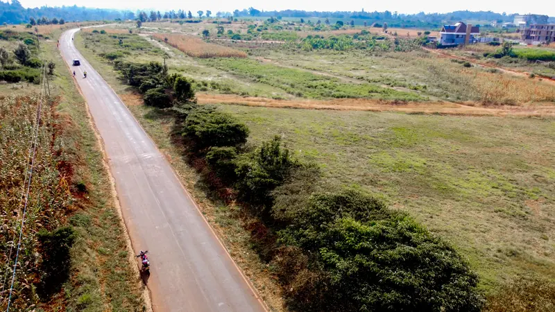 Nearby: the tarmac road