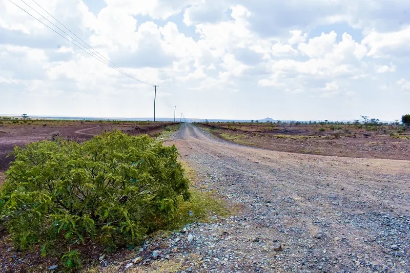 An internal gravel road