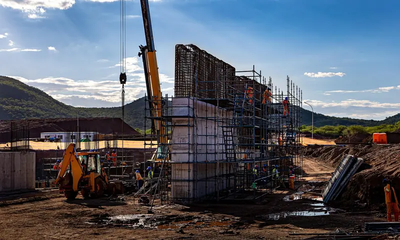 A large construction site